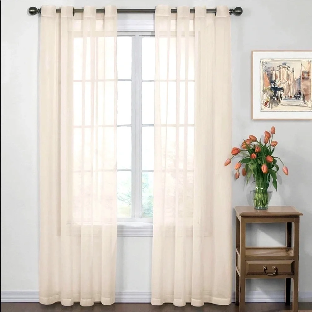 Set of 2 panels sheer courtain ivory  New in package